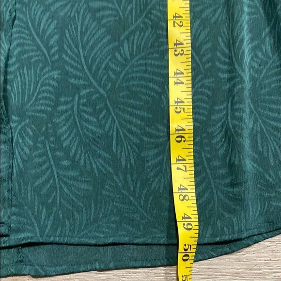 H&M Green Kaftan Midi Maxi Dress Palm Leaf Print Belted V-Neck‎ US 6 - Picture 15 of 16